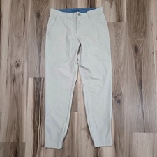 Macade Pants Men 32 Slim Fit Tapered Leg Zip Ankle Jogger Golf Beige