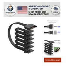 High-Quality 15 Pin SATA Power Splitter Cable, 6-Way Connection for SSD and HDD