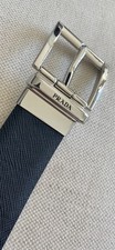 Prada Saffiano Leather Reversible Belt, Size 95, Black and Brown, Worn Once