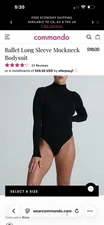 COMMANDO Black Long Sleeve Mockneck Bodysuit NEW!! Retails $118!!!!