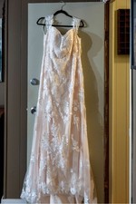 Champagne Off-the-Shoulder Column/Sheath Wedding Dress