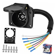 7 Way RV Trailer Light Connector Socket 7 Pin Wire Electrical Trailer 1pc