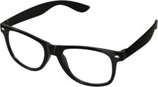 Black Fake Glasses with Clear Lenses Costume Props Halloween Cosplay for Men