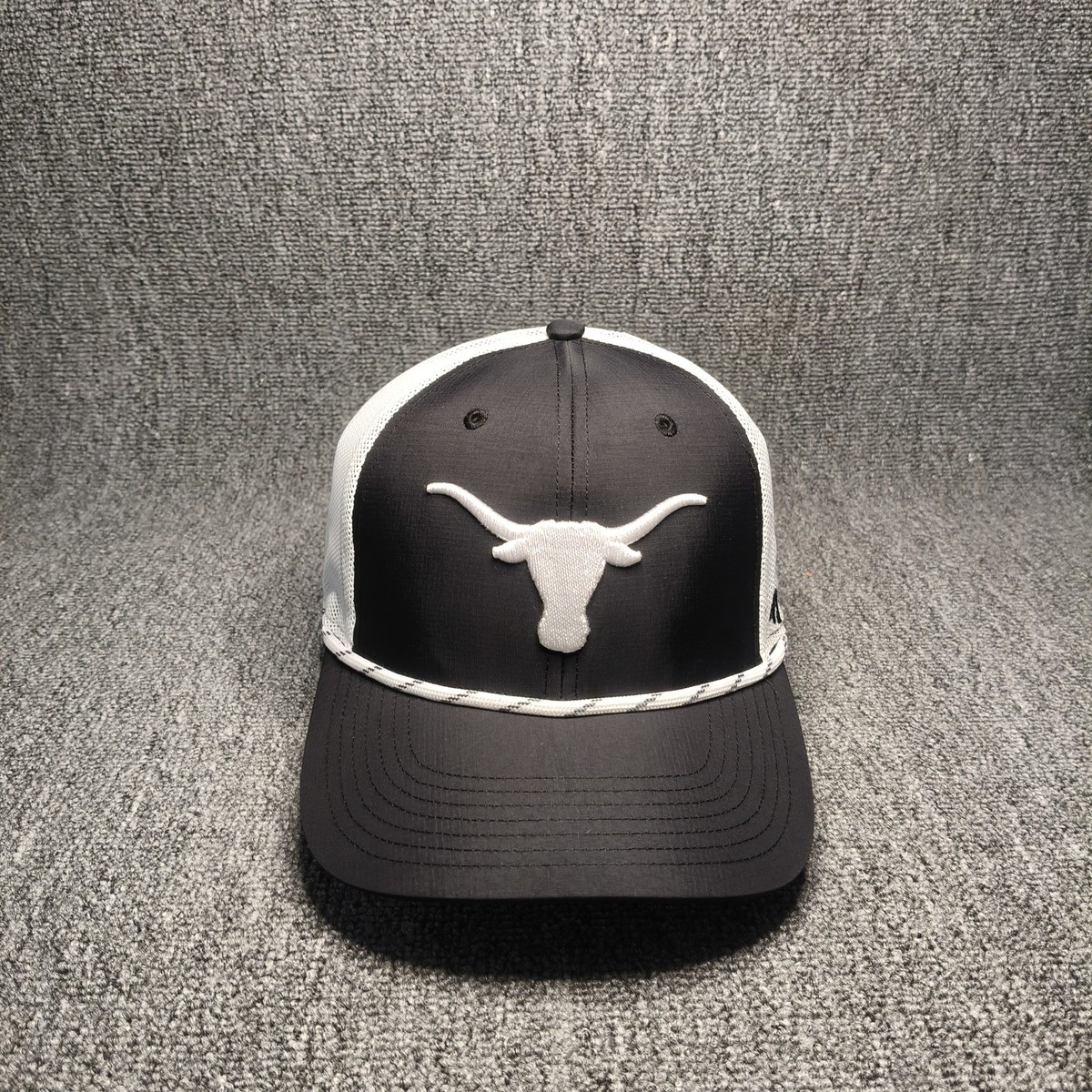 '47 Brand Texas Longhorns NCAA Trucker Snapback Hat Black White Rope Detail