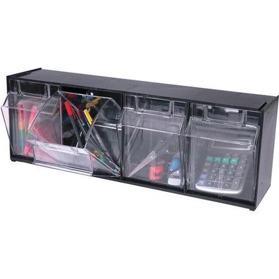 Deflecto Tilt Bin Interlocking Multi-Bin Storage Organizer 20404OP