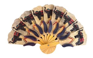 LEATHER ELEPHANT FOLDING HAND FAN CRAFT BLOW COLLECTIBLES KEEPSAKE SOUVENIR GIFT