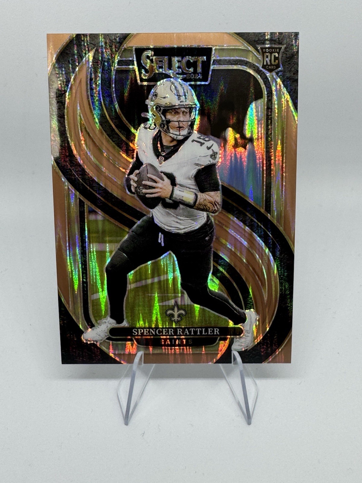 2024 Panini Select - Spencer Rattler - #130 (RC) Copper Shock /299 Premier Level