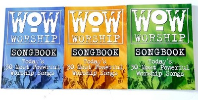 3 Books WOW Worship Songbooks 90 Most Powerful Worship Songs Blue,Orange,Green