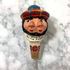 Vintage Double Scotch Bottle Stopper Two Face Pourer Cork England