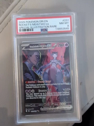 Pokemon Sir Team Rockets Mewtwo EX 231/182 PSA 8