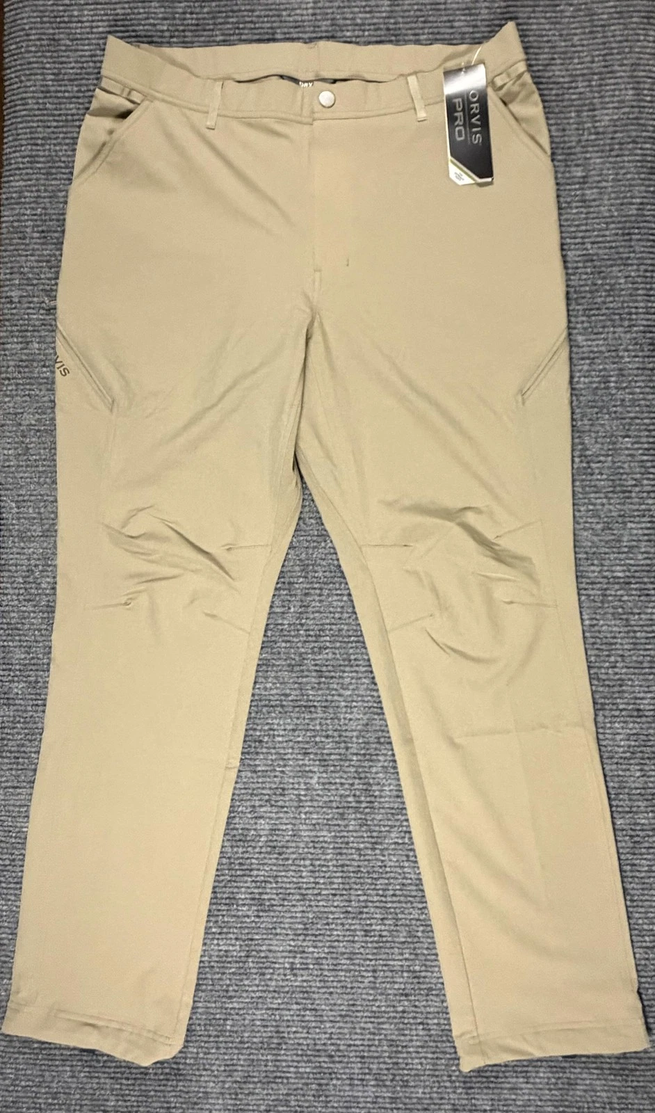 Orvis Pants Mens 38x32 PRO Approach Stretch Water Resistant Hiking Desert Khaki
