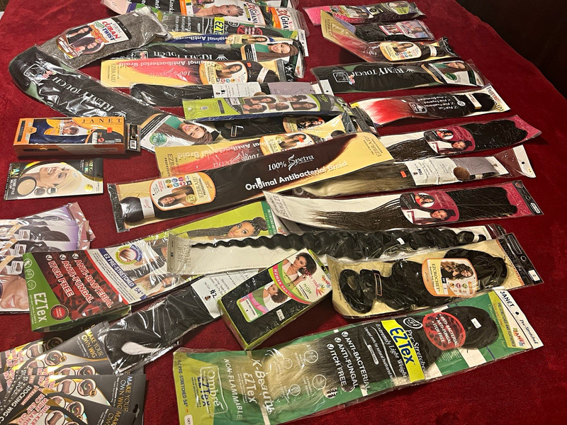 Mixed Lot Of 40  Synthetic Straight Braid/Crochet Hair 16in Assorted Colors/Etc.