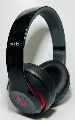 BEATS STUDIO 2 WIRED HEADPHONES BLACK GLOSSY NEW CUSHION - TESTED