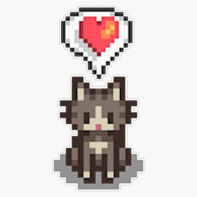 Stardew Valley Happy Grey Cat Sticker Decal Vinyl Bumper Sticker Decal High Qual
