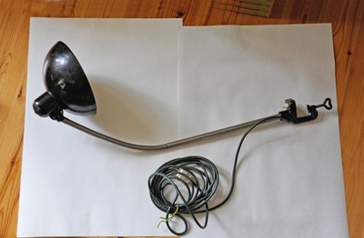 Original Kaiser Idell Schwanenhals-Lampe Klemmlampe schwarz Schreibtischlampe