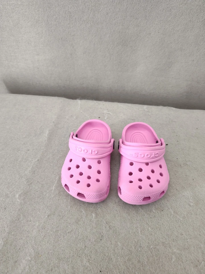 Crocs Clásicos Zuecos Zapatos Niñas Pequeñas 2-3 Rosa Sin Cordones Ligeros Verano Foto 2 de 4