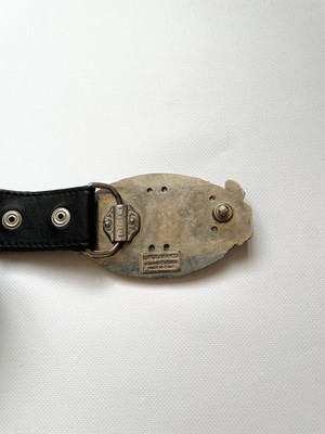 Vintage Dsquared2 big metal buckle Gothic Spell out Leather Belt