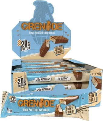 GRENADE High 20g Protein Low Sugar Protein Bar Diet Low Carbs Choc Cookie Dough