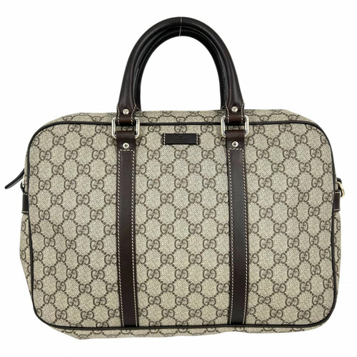 GUCCI 322287 Women's GG Supreme Canvas Leather Beige Brown Handbag #PB15938