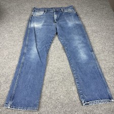 Vintage Wrangler Cowboy Cut Jeans Mens 35x30 13MWZ Medium Wash Blue Denim Rodeo
