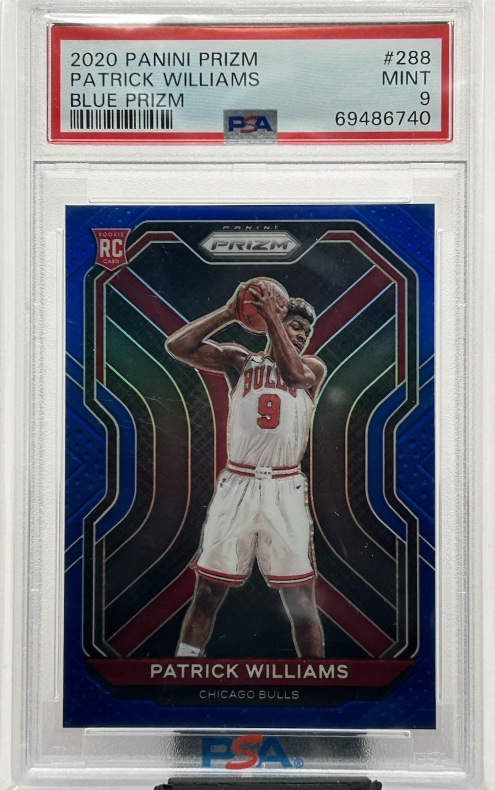 2020-21 Panini Prizm Patrick Williams #288 PSA 9 Blue Prizm Rookie #/199 Bulls