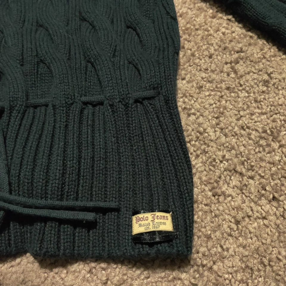 Cárdigan de pescador suéter tejido con cable grande vintage Ralph Lauren Polo Jeans Co. Foto 4 de 4