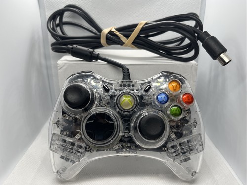 Microsoft XBOX 360 Controller Afterglow PDP Wired Clear Model PL-3702 - TESTED