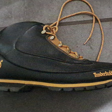 Timberland Men's Black Leather Ankle Boots Lace Up Round Toe UK 8.5