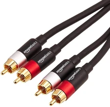 Amazon Basics 2 RCA Audio Cable 15ft Black