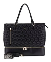 Guess Maxine Zip Bottom Tote Reisetasche Schultertasche Tasche Black Schwarz Neu
