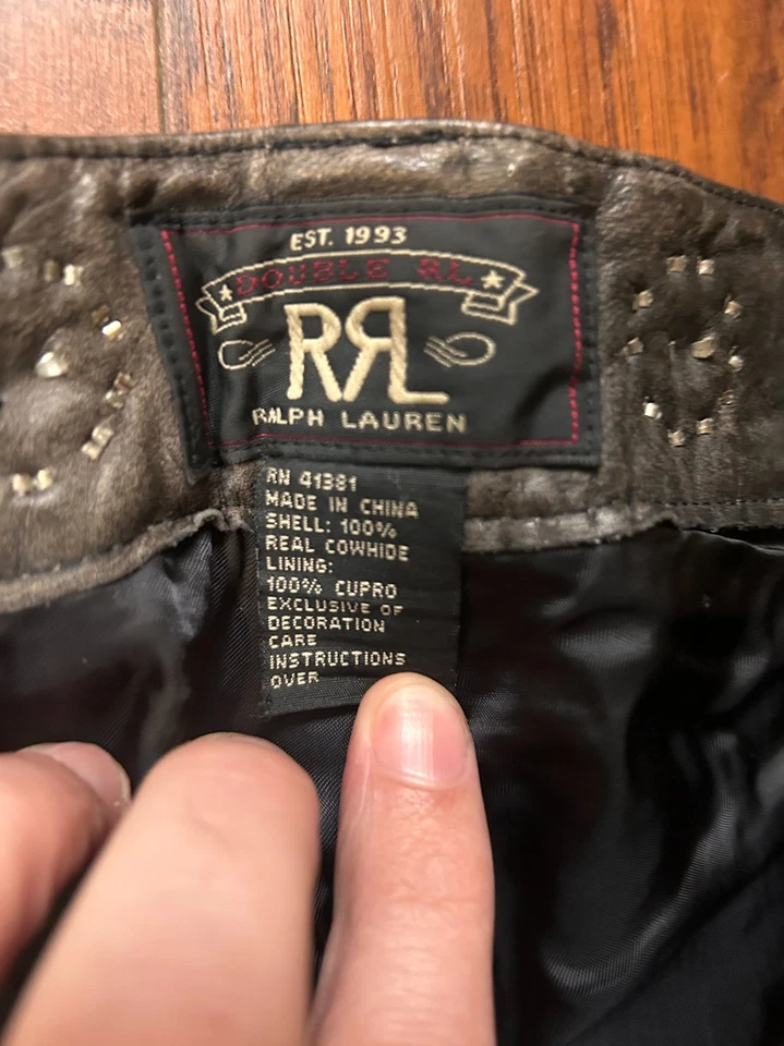 Jeans de cuero RRL de 5 bolsillos (cuentas + punto de bota) Foto 3 de 4