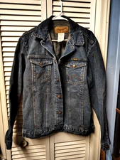 Wrangler Men's Blue Denim Authentic Western Trucker Jacket SZ MT Chest 42"