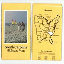 Vintage 1986 South Carolina Official State Hwy. Dept. Road Map   Version B