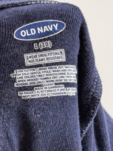 Old Navy Star Pajama Pants Girls Size Large 10 Stars Navy Snug For Long John Pjs - Picture 4 of 4