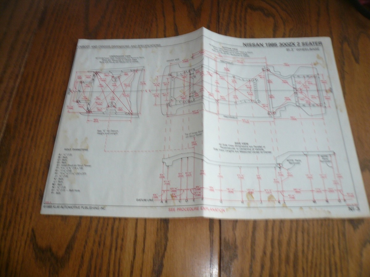 1985 Nissan 300ZX 2 Seater & 300ZX 2+2 Unibody & Chassis