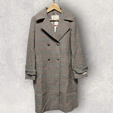 Gianni Feraud Ladies Long Check Coat Size 12 Bnwt