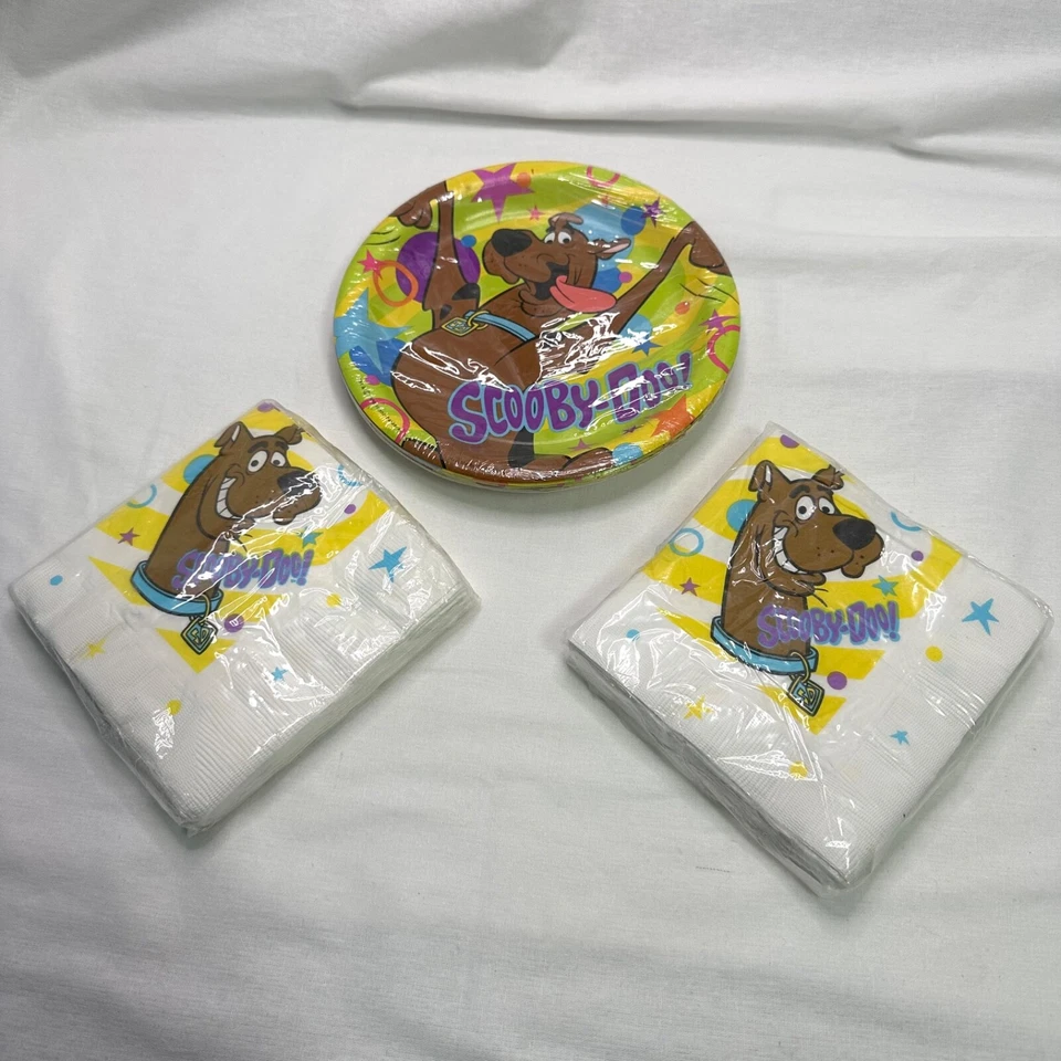 Servilletas Platos Scooby Doo Party Express Nuevo de Lote Antiguo Sellado De Colección 1998 Cartoon Network Foto 2 de 4