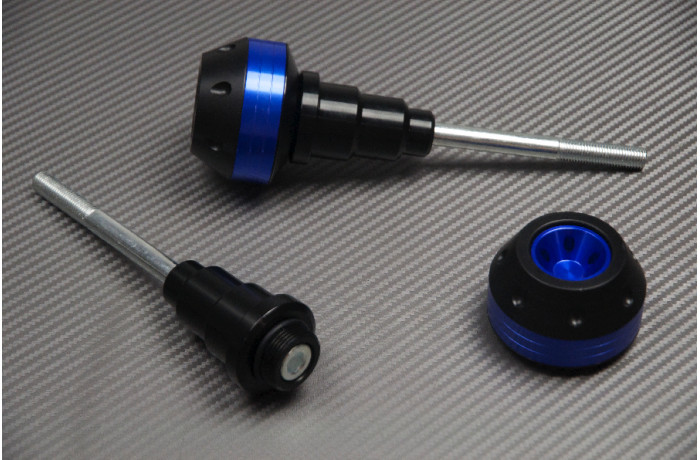 Roulettes de protection Z1000 bleu pour sécuriser vos sorties moto et trajets urbains