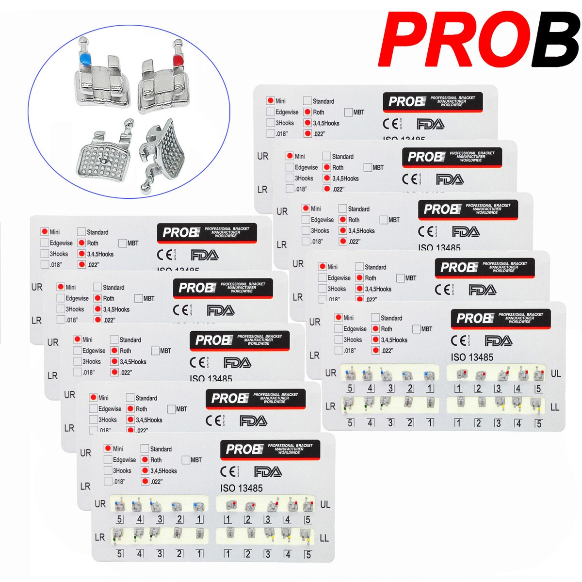 AZDENT Orthodontic Brackets Brace Kit – Mini Roth MBT .022 / .018 + Niti Arch Wire