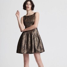 Italian Brocade Formal Dress In Gold
