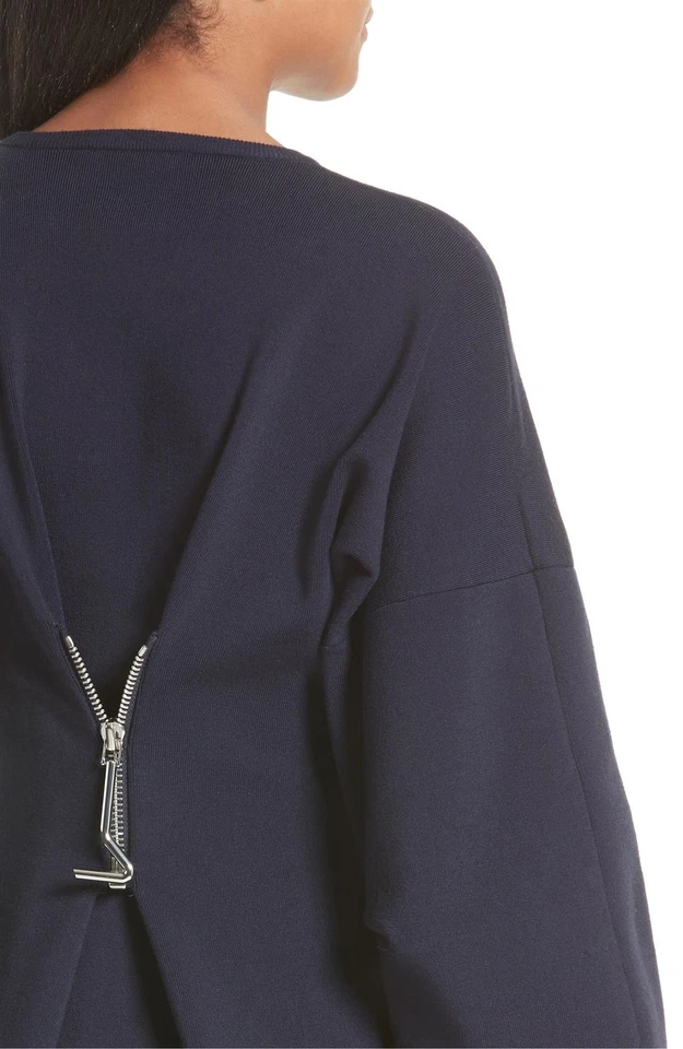 Vestido midi para mujer Tibi esculpido con cremallera trasera, talla X-pequeño - azul 147353 Foto 4 de 4