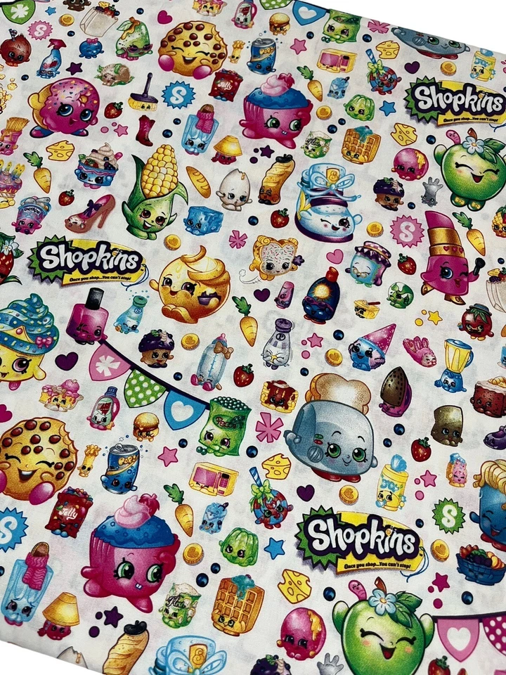 Shopkins Packed Fiesta Multicolor 100% Algodón Tela Vendida por Yarda Foto 2 de 3