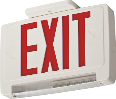 ECBR M6 LED Exit & Emergency Light Bar Combo with Backup Battery, Red Letters