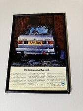 Framed Print Mk1 VW Golf GTI Cabriolet Magazine Advert Poster Man Cave Wall Art
