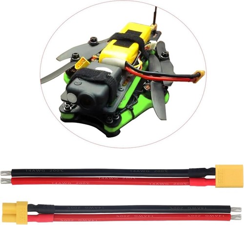 Lot de 5 paires de connecteurs XT30 14AWG câbles silicone 100 mm pour drones ... - Photo 3/6