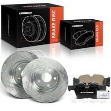 A-Premium Rear Drilled Brake Rotors+Brake Pads for Jaguar E-Pace 2018- 2020 Land