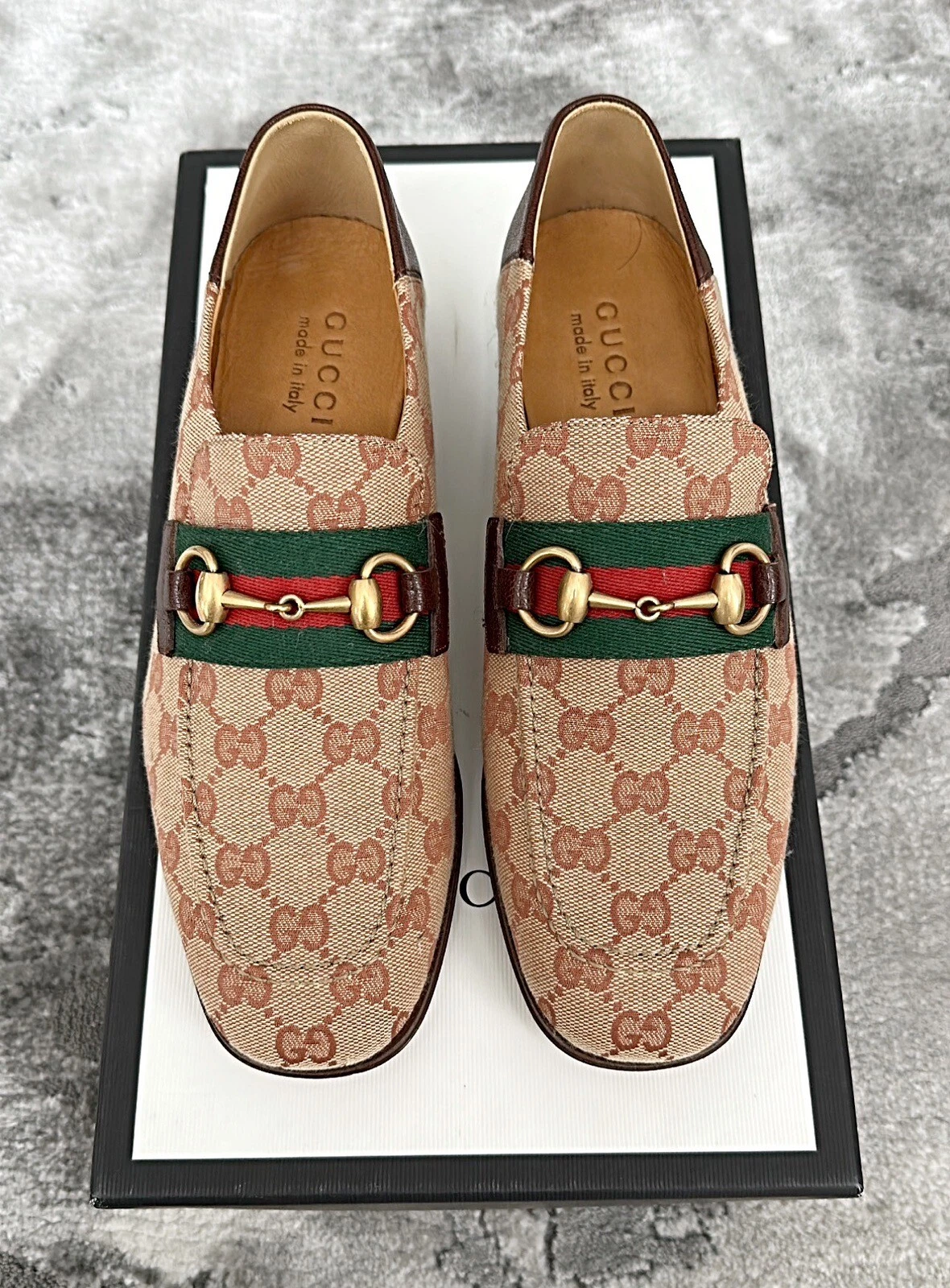 Massin homme authentique Gucci GG Supreme Canvas Horsebit US6,5 EU40 GUCCI/UK6