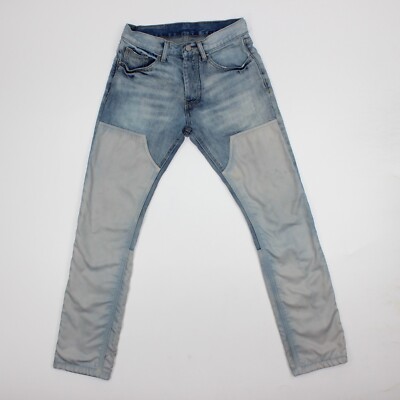 mnml デニム　W32 MNML LA Jeans 28x30 Button Fly Carpenter Double Knee White Light