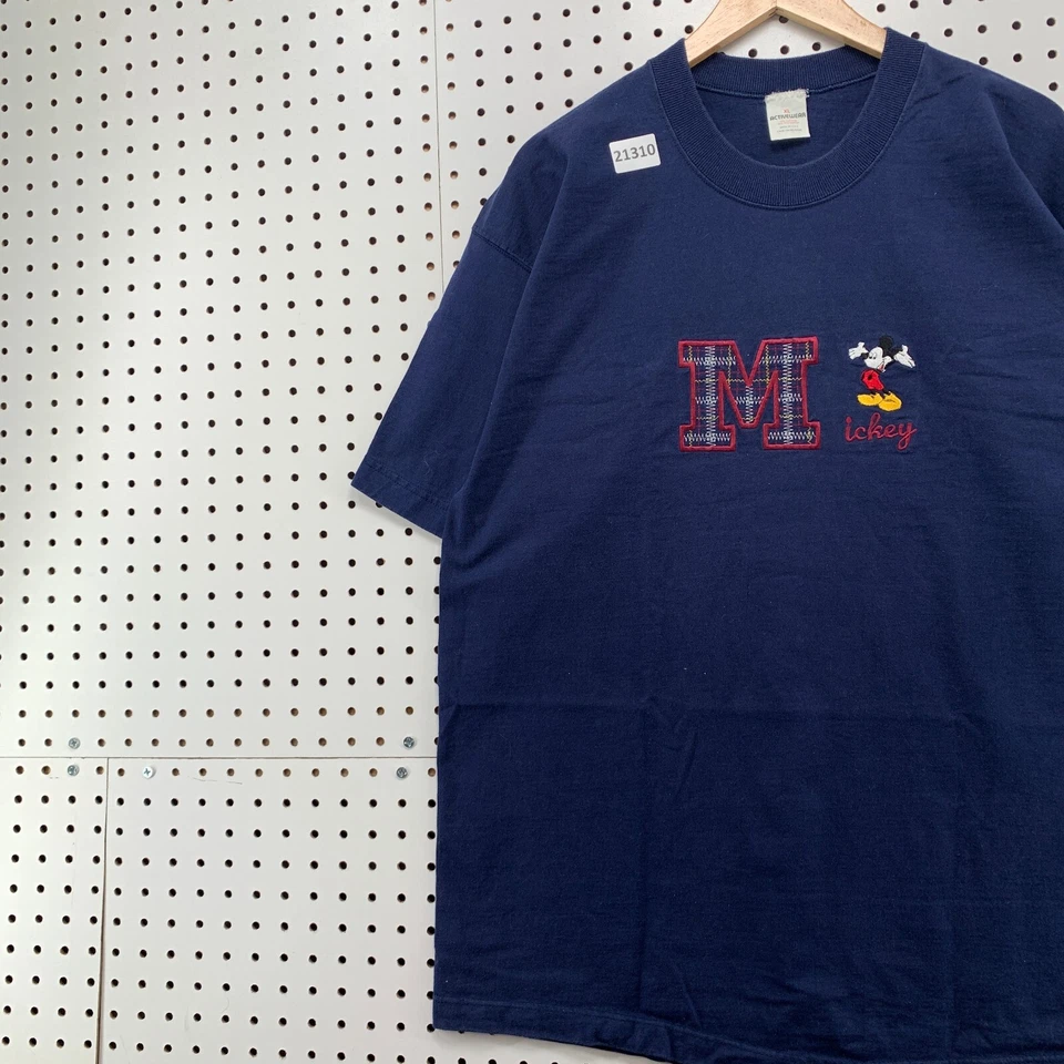 Camisa De Colección Disney Mickey Mouse Azul Puntada Única Bordada Para Hombres XL 23.5X32.5 Foto 4 de 4