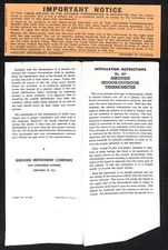 Airguide Instrument Co. Chicago Installation Instructions No. 407 Thermometer